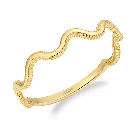 Pierścionek złoty fala, próba 585