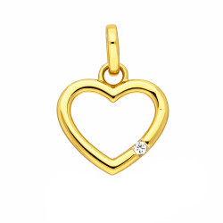 Serduszko ramka z diamentem 0,01 ct, złoto 585