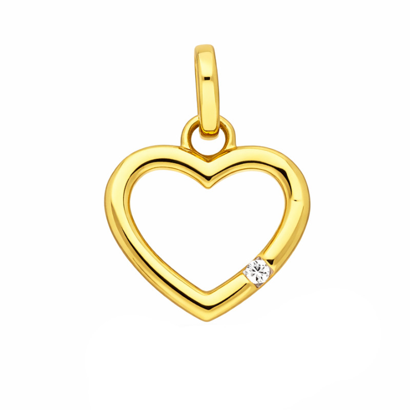 Serduszko ramka z diamentem 0,01 ct, złoto 585