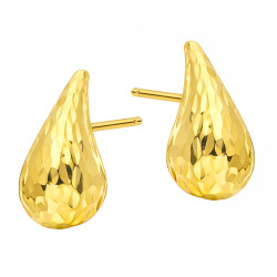 Złote kolczyki krople z grawerem - JubilerSezam.pl