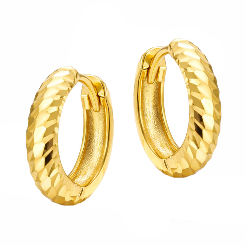 Złote Kolczyki Kółka Blaszki Dmuchane Złoto - JubilerSezam.pl