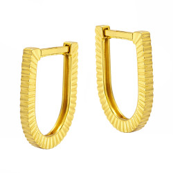 Kolczyki złote płaskie diamentowane przecinki, złoto 585