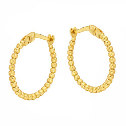 Kolczyki kółka 16 mm bead, próba 585