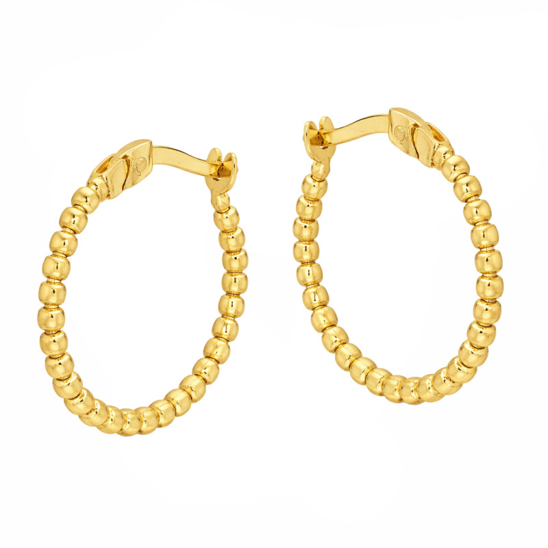 Kolczyki kółka 16 mm bead, próba 585