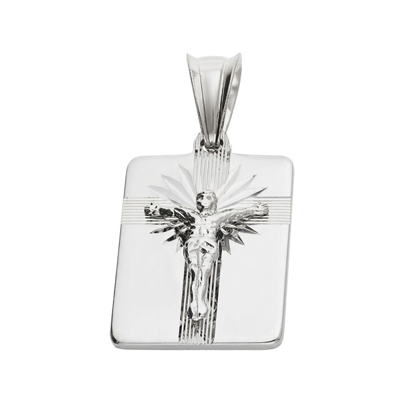 Srebrny Medalik z Panem Jezusem Blaszka pr. 925 - JubilerSezam.pl