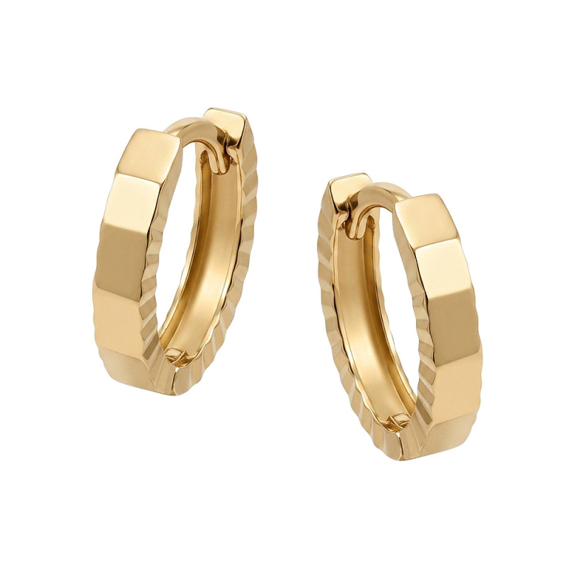 Kolczyki owale fazowane, złoto 585