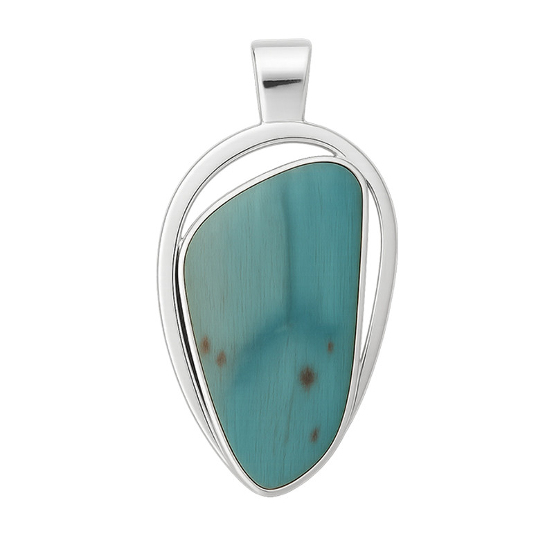 Wisiorek srebrny turkus-chryzokola z Afryki