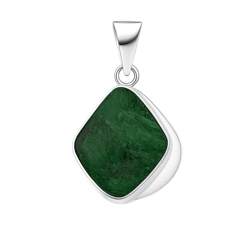 Wisiorek srebrny z malachitem z Kongo