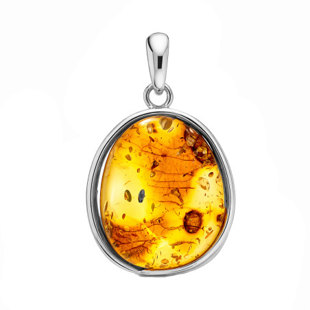 Wisior ze srebra 925 z bursztynem miodowym