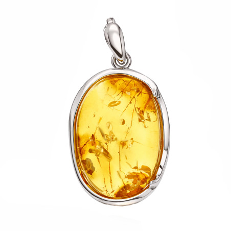 Wisior ze srebra 925 z bursztynem miodowym owal