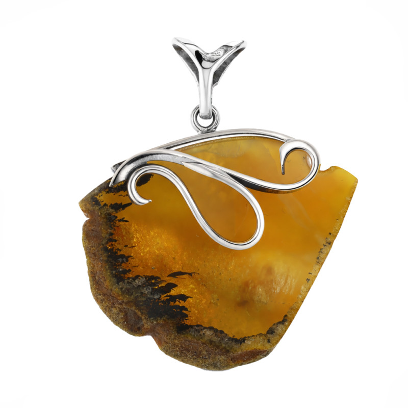 Wisior srebrny 925 z miodowym plastrem