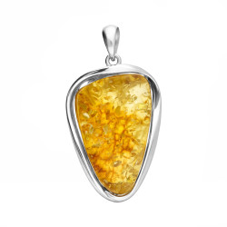 Wisior srebrny 925 z owalnym bursztynem miodowym