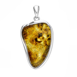 Wisior z bursztynem miodowym w oprawie ze srebra 925