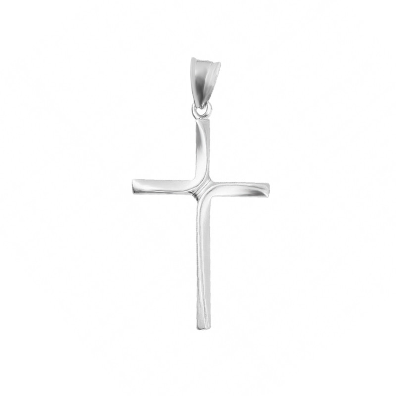 Srebrny Krzyżyk Gładki Falowany - Symbol Wiary - JubilerSezam.pl