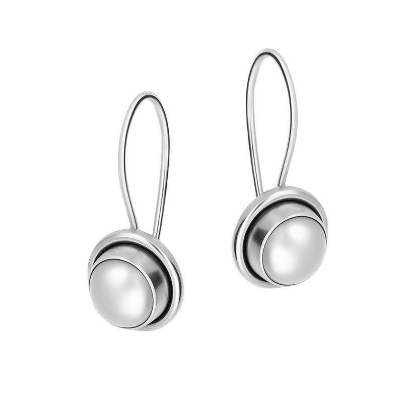 Kolczyki srebrne z naturalnymi perłami 6 mm