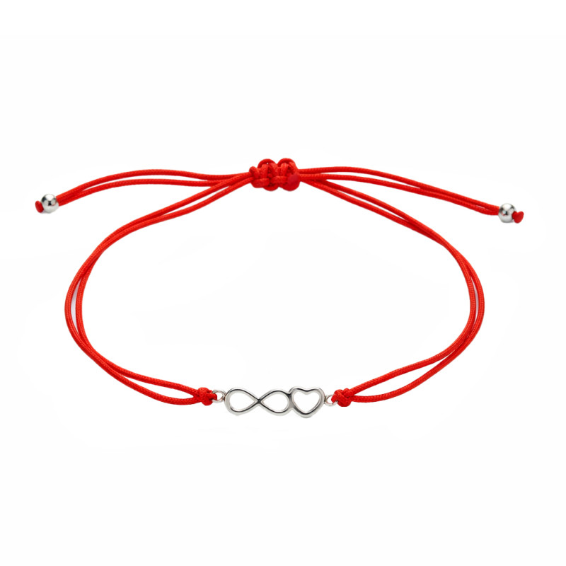 Srebrna Bransoletka Infinity z Sercem - JubilerSezam.pl