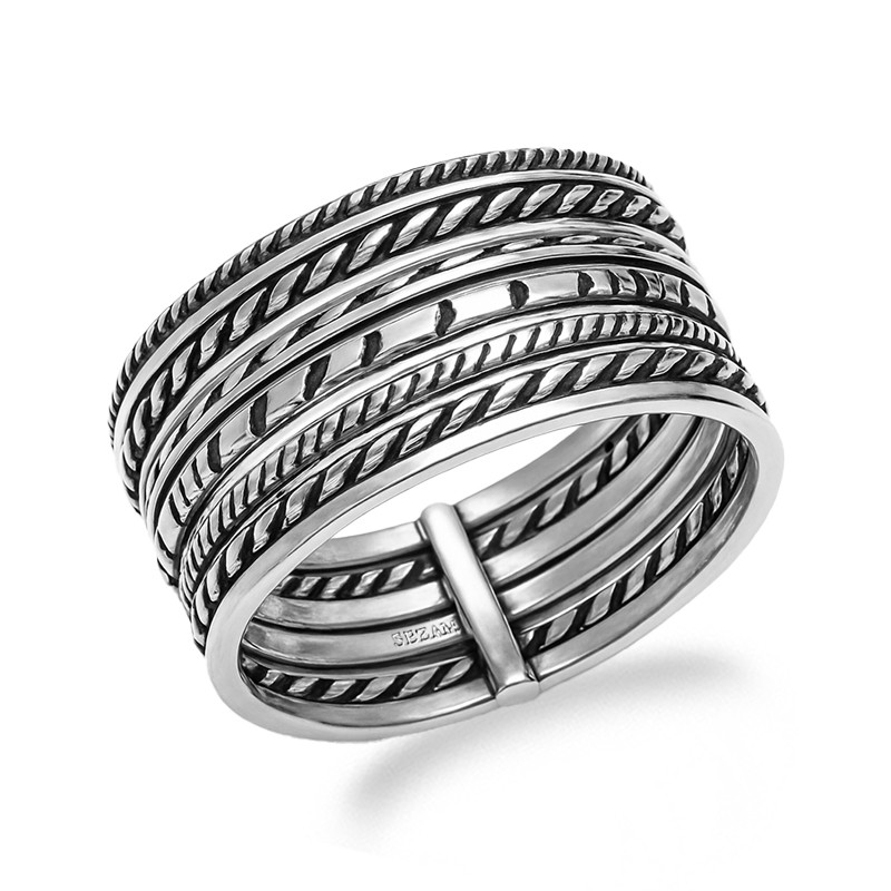 Pierścionek złączone ringsy w jeden srebro 925