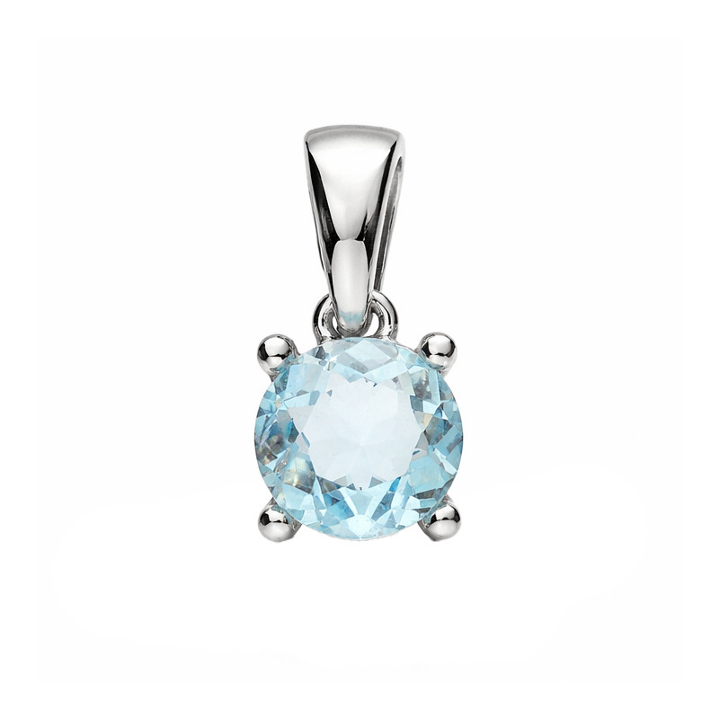 Komplet biżuterii kolczyki i wisiorek w srebrze 925 z topazem laboratoryjnym