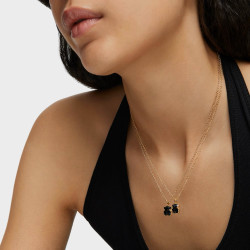 Naszyjnik TOUS z żółtego srebra z zawieszką z fasetowanego onyksu