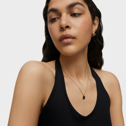 Naszyjnik TOUS z żółtego srebra z zawieszką z fasetowanego onyksu