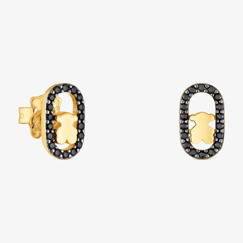 Kolczyki ze srebra powlekanego złotem 18-karatowym ze spinelami TOUS Camille