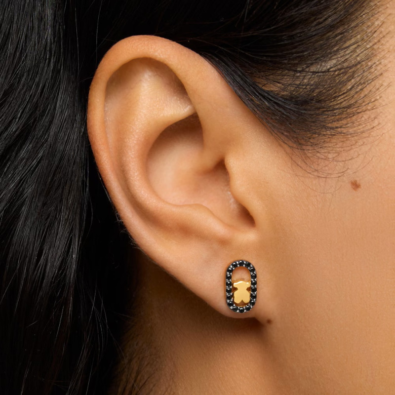 Kolczyki ze srebra powlekanego złotem 18-karatowym ze spinelami TOUS Camille