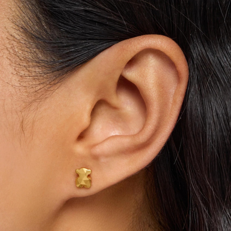 Kolczyki TOUS z misiem ze srebra powlekanego złotem 18-karatowym Icon Metal