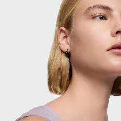 Kolczyki TOUS ze srebra powlekanego złotem 18-karatowym z onyksem Icon Mesh