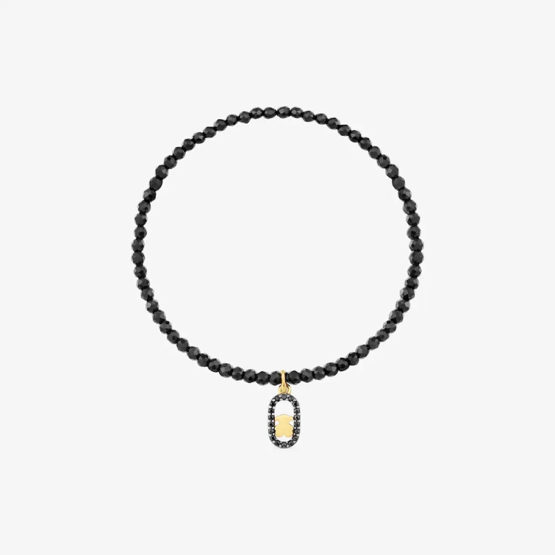 Elastyczna bransoletka ze srebra powlekanego złotem 18-karatowym ze spinelami TOUS Camille