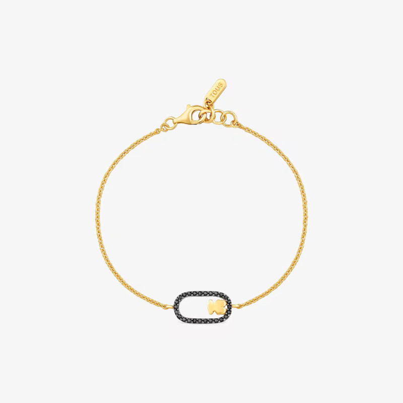 Bransoletka ze srebra powlekanego złotem 18-karatowym ze spinelami TOUS Camille
