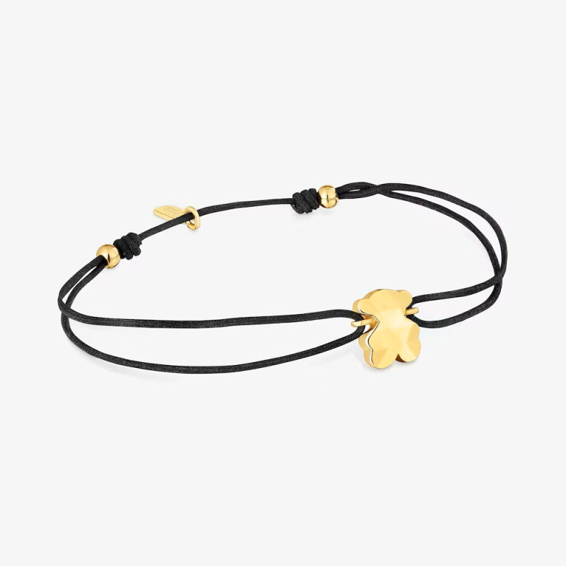 Bransoletka TOUS dwukolorowa nylonowa z motywem misia Icon Metal