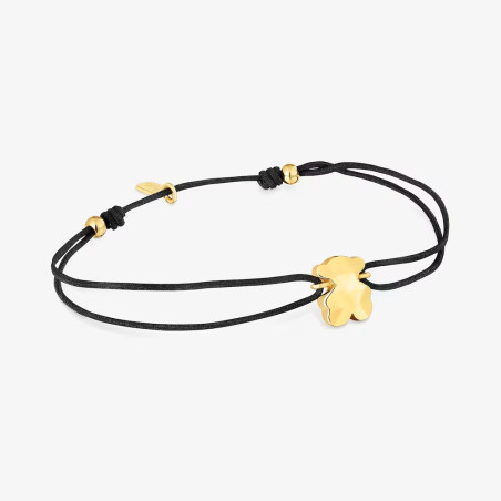 Bransoletka TOUS dwukolorowa nylonowa z motywem misia Icon Metal