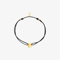 Bransoletka TOUS dwukolorowa nylonowa z motywem misia Icon Metal