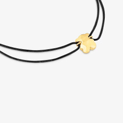 Bransoletka TOUS dwukolorowa nylonowa z motywem misia Icon Metal