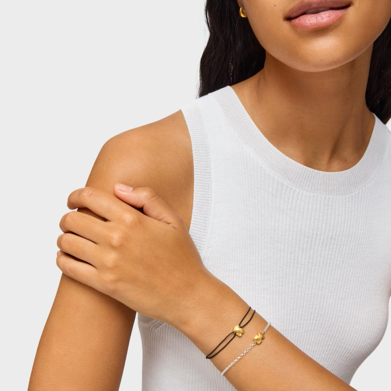 Bransoletka TOUS dwukolorowa nylonowa z motywem misia Icon Metal