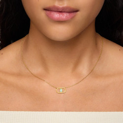 Naszyjnik ze srebra powlekanego złotem 18-karatowym z amazonitem TOUS Camille