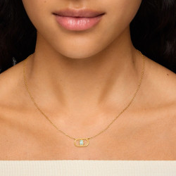 Naszyjnik ze srebra powlekanego złotem 18-karatowym z amazonitem TOUS Camille