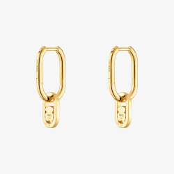 Kolczyki kreolki ze srebra powlekanego złotem 18-karatowym z amazonitem TOUS Camille