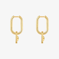 Kolczyki kreolki ze srebra powlekanego złotem 18-karatowym z amazonitem TOUS Camille