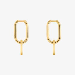 Kolczyki kreolki ze srebra powlekanego złotem 18-karatowym ze spinelami TOUS Camille