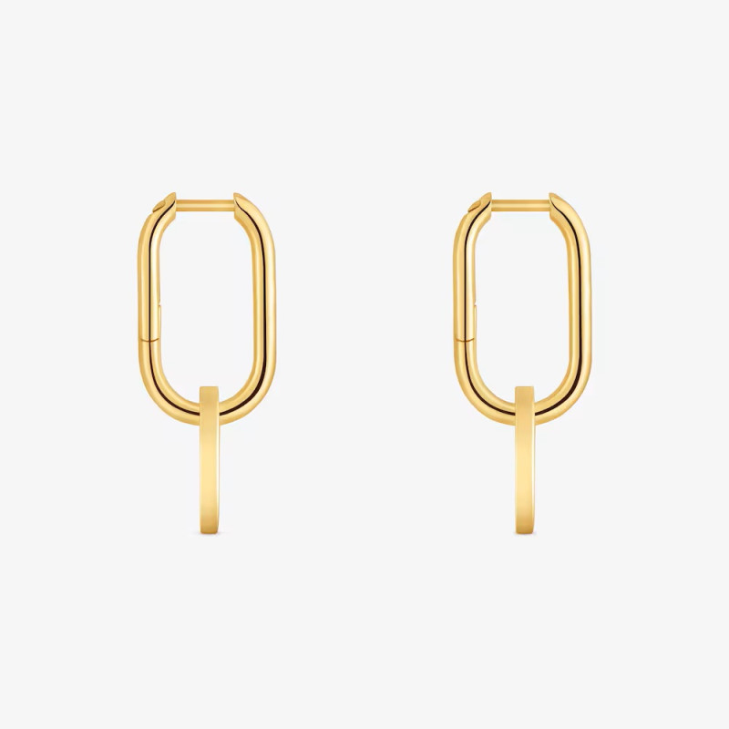 Kolczyki kreolki ze srebra powlekanego złotem 18-karatowym ze spinelami TOUS Camille