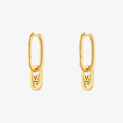 Kolczyki kreolki ze srebra powlekanego złotem 18-karatowym ze spinelami TOUS Camille