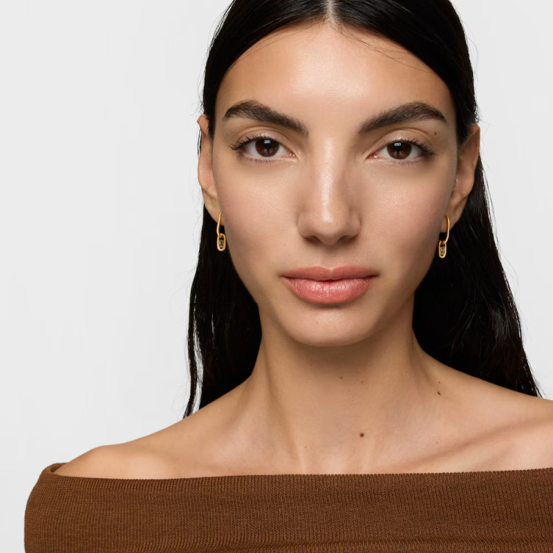 Kolczyki kreolki ze srebra powlekanego złotem 18-karatowym ze spinelami TOUS Camille