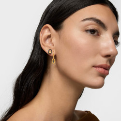 Kolczyki kreolki ze srebra powlekanego złotem 18-karatowym ze spinelami TOUS Camille