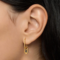 Kolczyki kreolki ze srebra powlekanego złotem 18-karatowym ze spinelami TOUS Camille