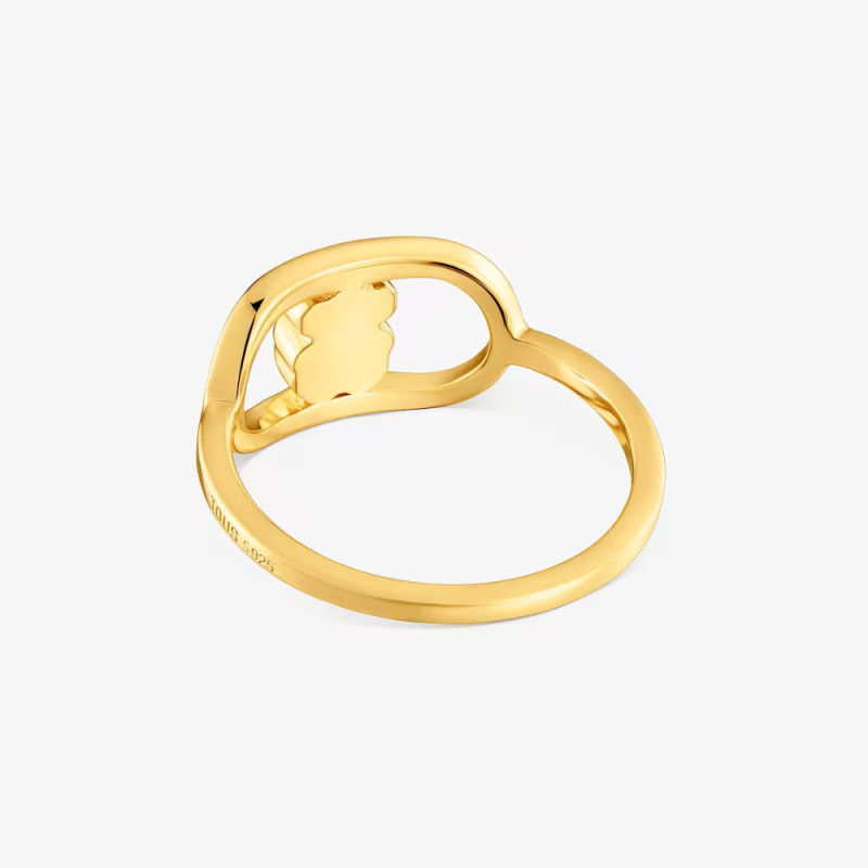 Pierścionek ze srebra powlekanego złotem 18-karatowym z masą perłową TOUS Camille