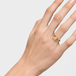 Pierścionek ze srebra powlekanego złotem 18-karatowym z masą perłową TOUS Camille