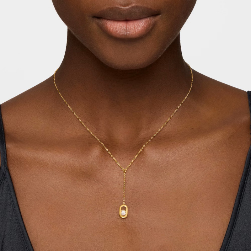 Naszyjnik ze srebra powlekanego złotem 18-karatowym z masą perłową TOUS Camille