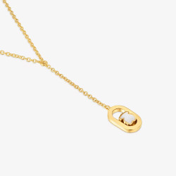 Naszyjnik ze srebra powlekanego złotem 18-karatowym z masą perłową TOUS Camille