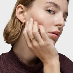 Pierścionek ze srebra powlekanego 18-karatowym złotem z kamieniami szlachetnymi TOUS Straight